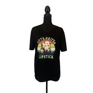 Dolly Parton Guts Grits And Lipstick T-Shirt Tee Size L